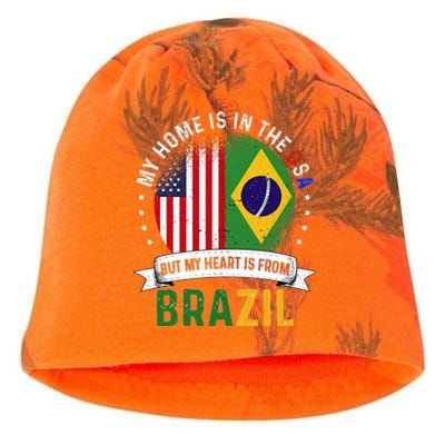 Brazilian American Patriot Heart is from Brazil Flag Kati - Camo Knit Beanie