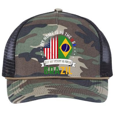 Brazilian American Patriot Heart is from Brazil Flag Retro Rope Trucker Hat Cap