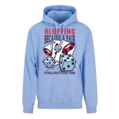 Bluffing A Pair Of Balls Beats Everything Funny Poker Unisex Surf Hoodie