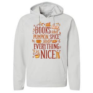 Books And Pumpkin Spice Fall Performance Fleece Hoodie