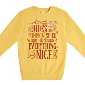 Books And Pumpkin Spice Fall Premium Crewneck Sweatshirt