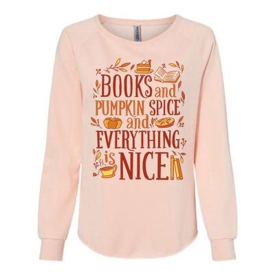 Books And Pumpkin Spice Fall Womens California Wash Sweatshirt