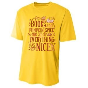 Books And Pumpkin Spice Fall Performance Sprint T-Shirt