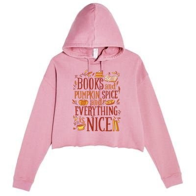 Books And Pumpkin Spice Fall Crop Fleece Hoodie