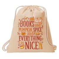 Books And Pumpkin Spice Fall Drawstring Bag