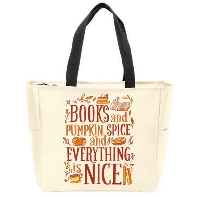 Books And Pumpkin Spice Fall Zip Tote Bag