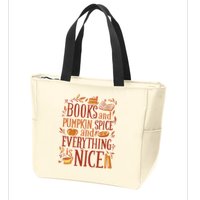Books And Pumpkin Spice Fall Zip Tote Bag