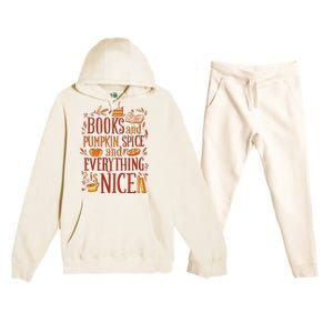 Books And Pumpkin Spice Fall Premium Hooded Sweatsuit Set