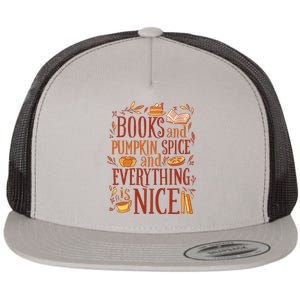 Books And Pumpkin Spice Fall Flat Bill Trucker Hat