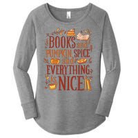 Books And Pumpkin Spice Fall Women's Perfect Tri Tunic Long Sleeve Shirt