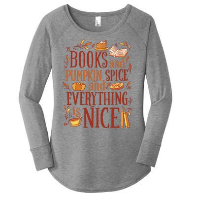 Books And Pumpkin Spice Fall Women's Perfect Tri Tunic Long Sleeve Shirt