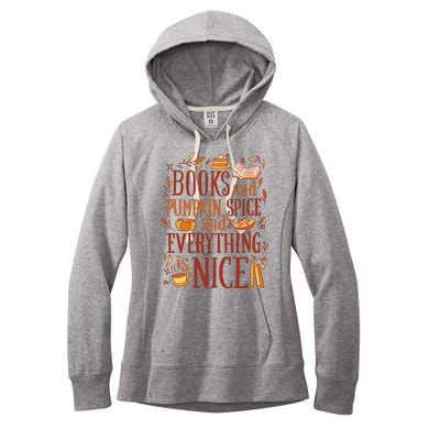 Books And Pumpkin Spice Fall Women's Fleece Hoodie