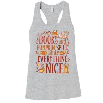 Books And Pumpkin Spice Fall Women's Racerback Tank