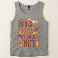 Books And Pumpkin Spice Fall Tank Top