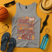 Books And Pumpkin Spice Fall Tank Top