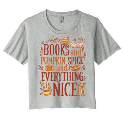 Books And Pumpkin Spice Fall Women's Crop Top Tee