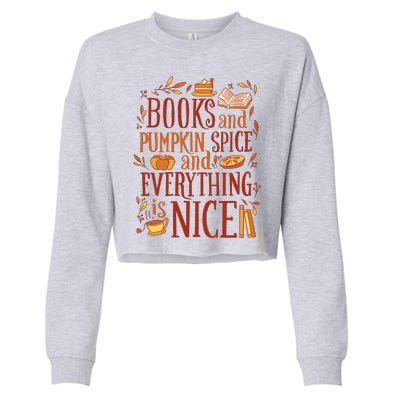 Books And Pumpkin Spice Fall Cropped Pullover Crew