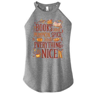 Books And Pumpkin Spice Fall Women's Perfect Tri Rocker Tank