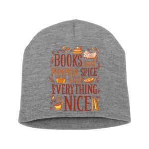 Books And Pumpkin Spice Fall Short Acrylic Beanie