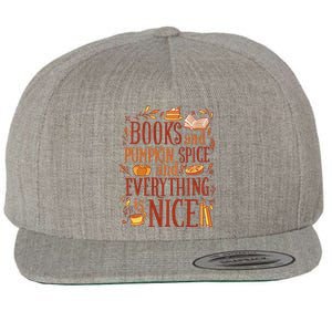 Books And Pumpkin Spice Fall Wool Snapback Cap