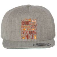 Books And Pumpkin Spice Fall Wool Snapback Cap