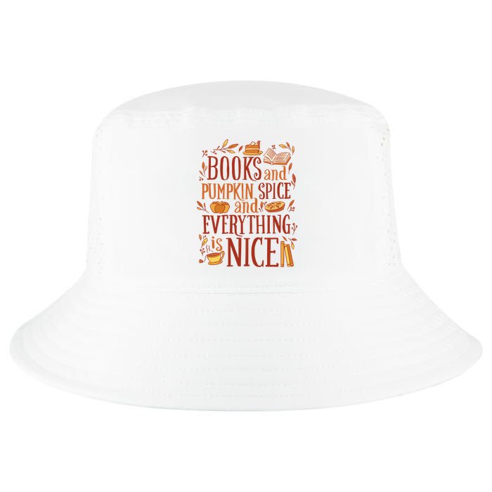 Books And Pumpkin Spice Fall Cool Comfort Performance Bucket Hat