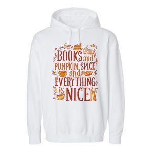 Books And Pumpkin Spice Fall Garment-Dyed Fleece Hoodie