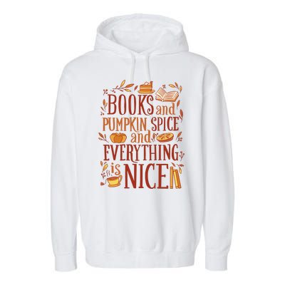 Books And Pumpkin Spice Fall Garment-Dyed Fleece Hoodie