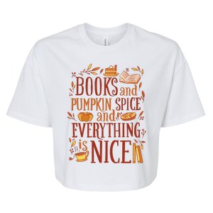 Books And Pumpkin Spice Fall Bella+Canvas Jersey Crop Tee