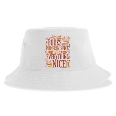 Books And Pumpkin Spice Fall Sustainable Bucket Hat