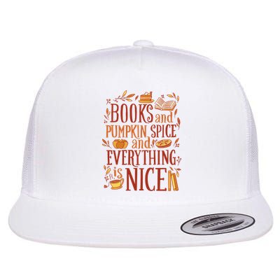 Books And Pumpkin Spice Fall Flatbill Hat