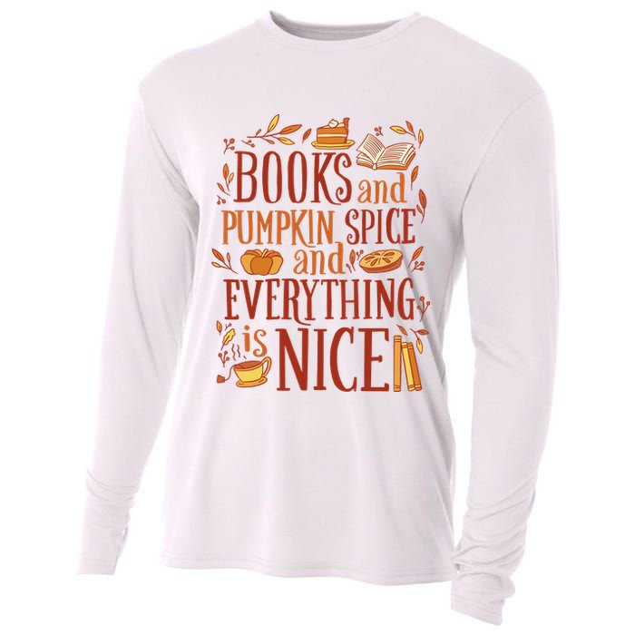 Books And Pumpkin Spice Fall Cooling Performance Long Sleeve Crew