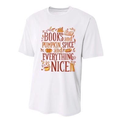 Books And Pumpkin Spice Fall Youth Performance Sprint T-Shirt