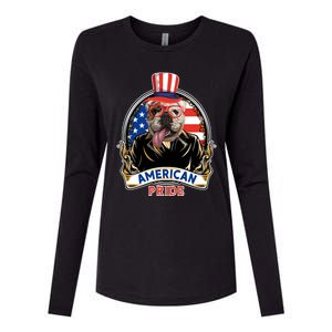 Bulldog American Pride T Womens Cotton Relaxed Long Sleeve T-Shirt