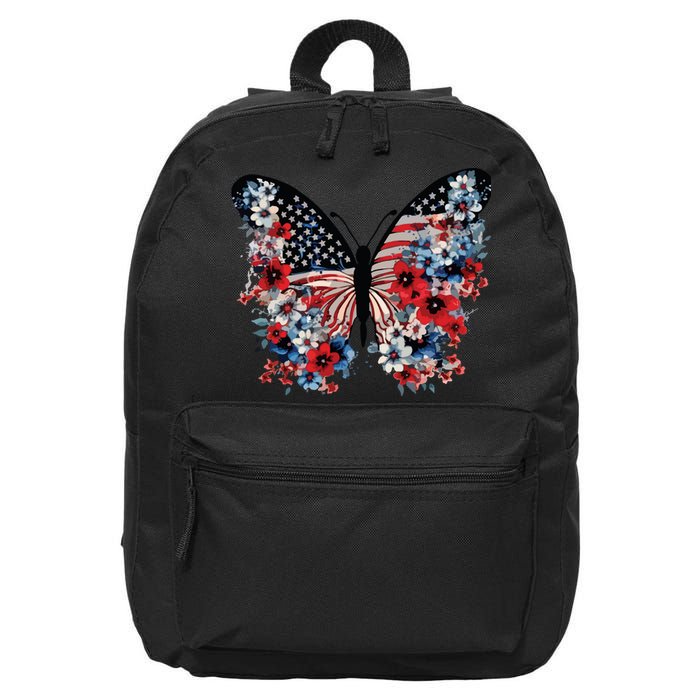 Butterfly America Patriotic 4th Of July 16 in Basic Backpack