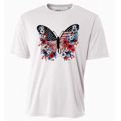 Butterfly America Patriotic 4th Of July Cooling Performance Crew T-Shirt