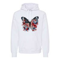 Butterfly America Patriotic 4th Of July Premium Hoodie