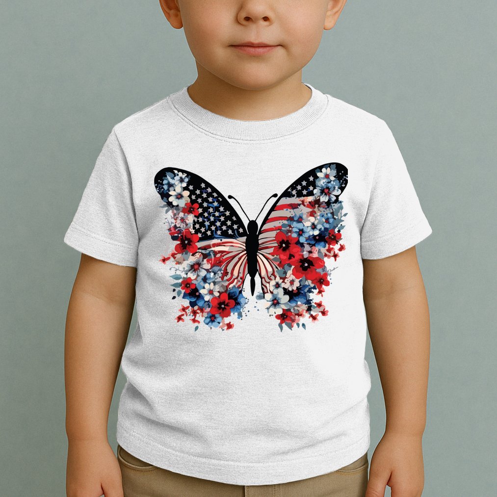 Butterfly America Patriotic 4th Of July Toddler T-Shirt