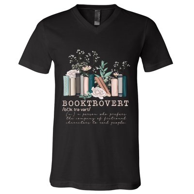 Booktrovert A Person Who Prefers The Company Of Fictional Characters To Read Peo V-Neck T-Shirt