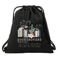Booktrovert A Person Who Prefers The Company Of Fictional Characters To Read Peo Drawstring Bag