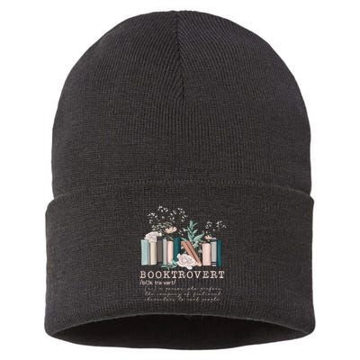 Booktrovert A Person Who Prefers The Company Of Fictional Characters To Read Peo Sustainable Knit Beanie