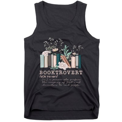 Booktrovert A Person Who Prefers The Company Of Fictional Characters To Read Peo Tank Top