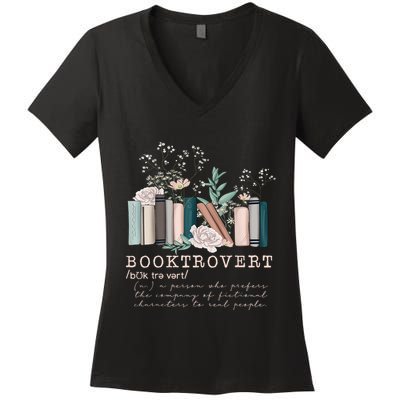 Booktrovert A Person Who Prefers The Company Of Fictional Characters To Read Peo Women's V-Neck T-Shirt