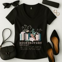 Booktrovert A Person Who Prefers The Company Of Fictional Characters To Read Peo Women's V-Neck T-Shirt