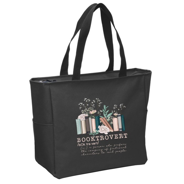 Booktrovert A Person Who Prefers The Company Of Fictional Characters To Read Peo Zip Tote Bag