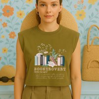 Booktrovert A Person Who Prefers The Company Of Fictional Characters To Read Peo Garment-Dyed Women's Muscle Tee