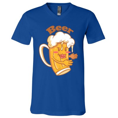 Beer And Pizza Matching Couples Valentines Halloween Costume Cool Gift V-Neck T-Shirt