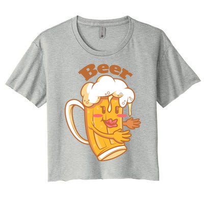 Beer And Pizza Matching Couples Valentines Halloween Costume Cool Gift Women's Crop Top Tee