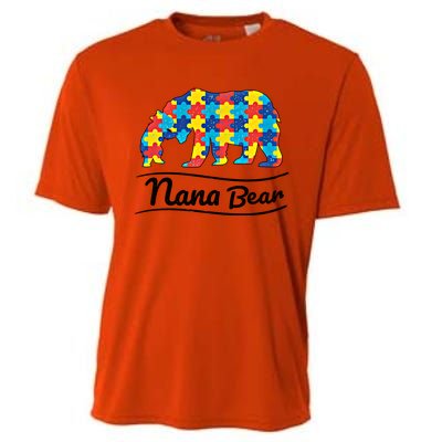 Bear Autism Puzzle Awareness Nana Bear Funny Gift Great Gift Cooling Performance Crew T-Shirt