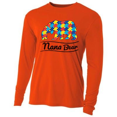 Bear Autism Puzzle Awareness Nana Bear Funny Gift Great Gift Cooling Performance Long Sleeve Crew